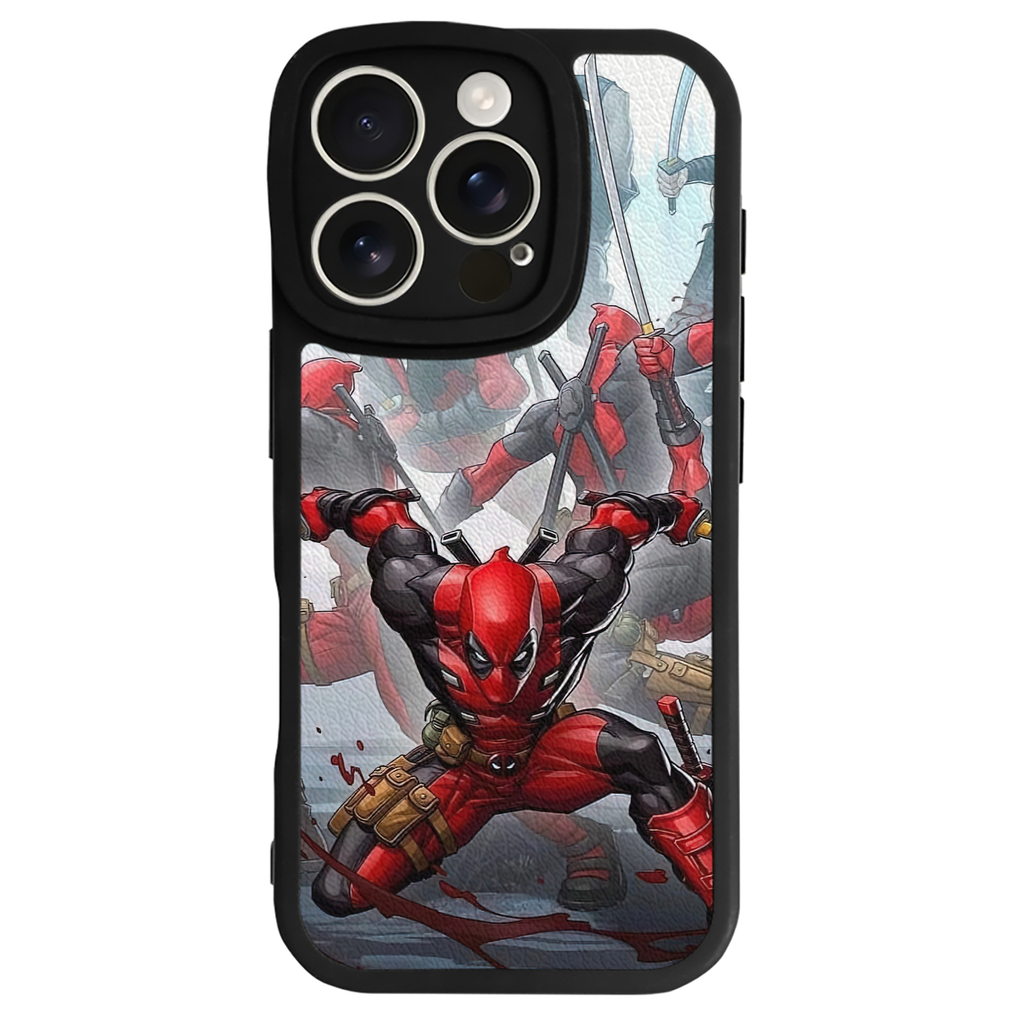 （画像用） Deadpool デッドプール 【iPhone 16シリーズ対応】シリコンスマホケース（レザー調） 材質：シリコン